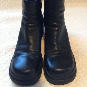 Nine West Cloud 9 Black Leather Ankle Boots, 11